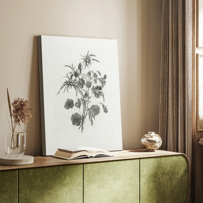 Motif floral rétro vintage CCXXXVI - galerie sur mesure, H 48 po x l 32 po