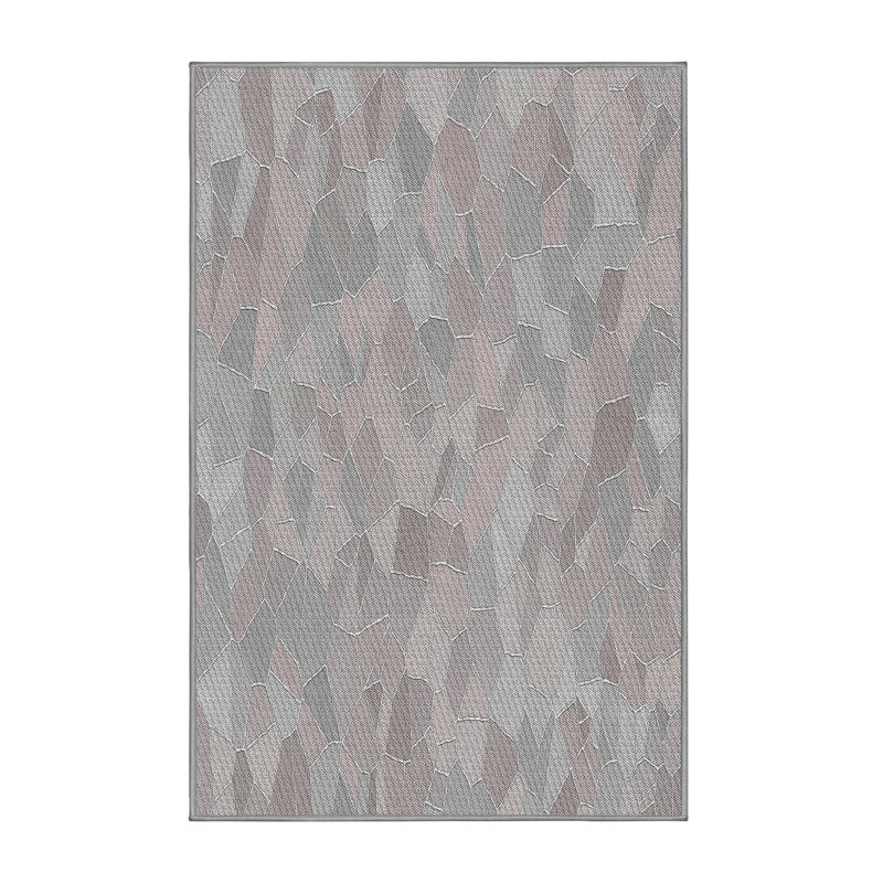 Tapis gris tissé à la machine, Rectangle 2 pi x 4 pi