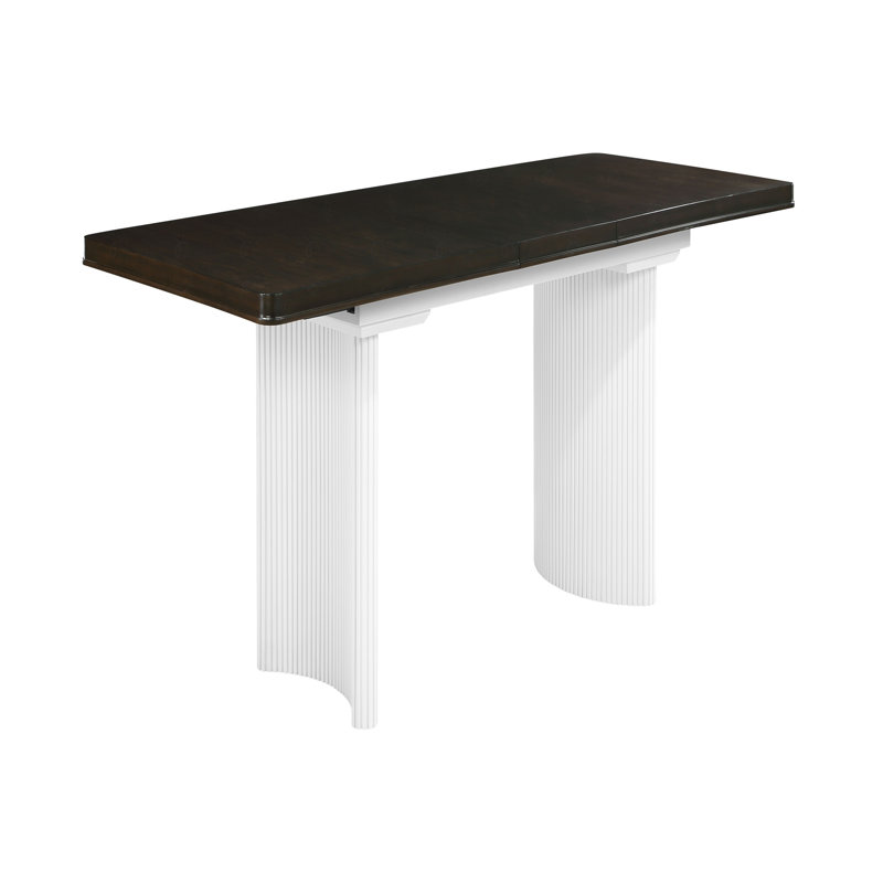 White & Brown Finish Dining Table