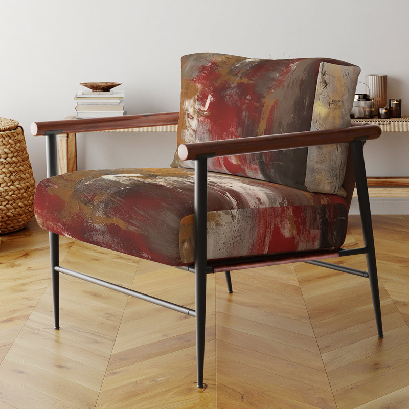 Fauteuil d'appoint rembourré abstrait, Noir
