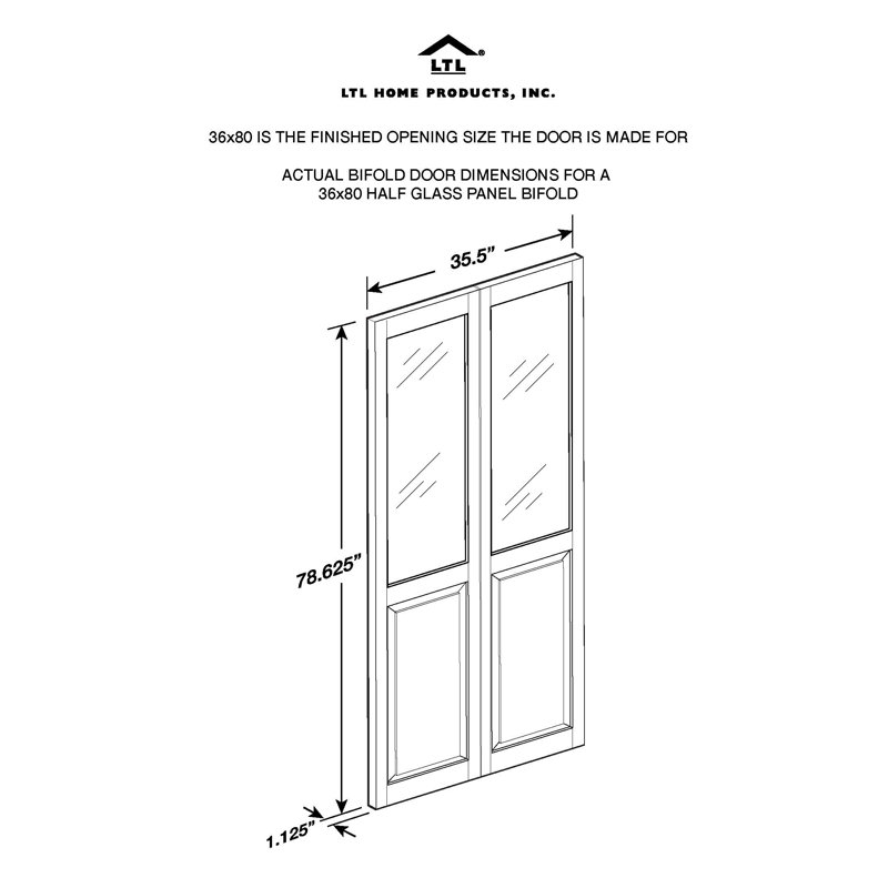 Porte pliante Pinecroft, 36 po x 78,62 po