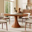 Table de salle à manger ronde en bois massif Mid-Century-1584304130