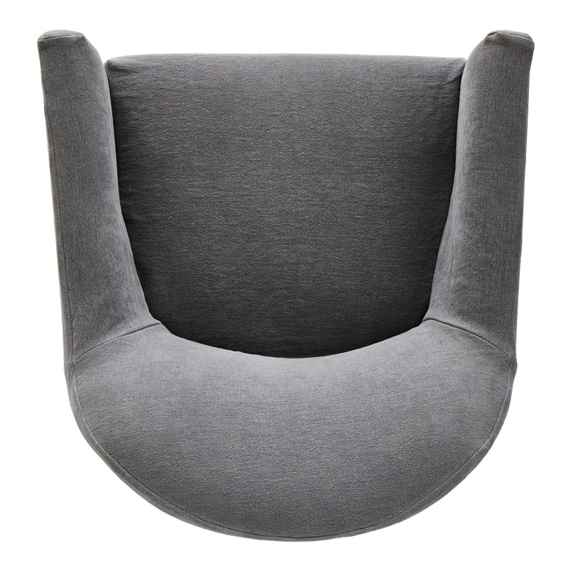 Lowell Slipcover Swivel Chair, Blue Linen