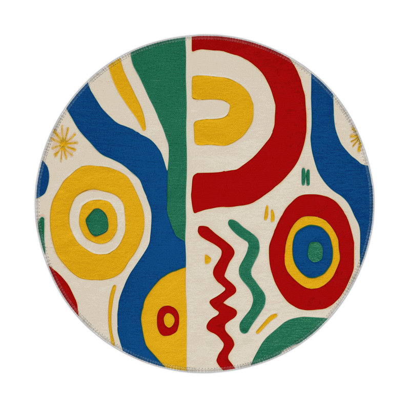 Funky Trail Indoor And Outdoor Area Rug, Round 5'