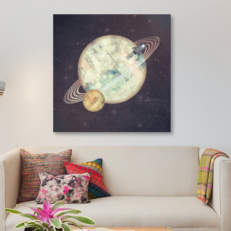 « exodus », impression sur toile tendue, H 18 po x l 18 po x P 1,5 po, Toile avec cadre noir, Pas de tapis