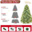 Arbre de Noël illuminé bleu-vert 4 pi avec 150 lumières DEL blanc chaud - 592 pointes en PE + PVC, branches articulées pour une installation facile, support en métal robuste, décoration de Noël unique-1568452517