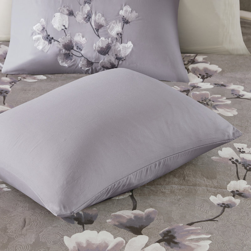 Ensemble d'édredon 3 pièces lilas, Édredon pour grand lit + 2 taies décoratives