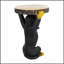 Charmante table d'appoint pour chien noire avec statue MGO, parfaite pour la décoration intérieure et extérieure, ajoute une élégance ludique à tout espace