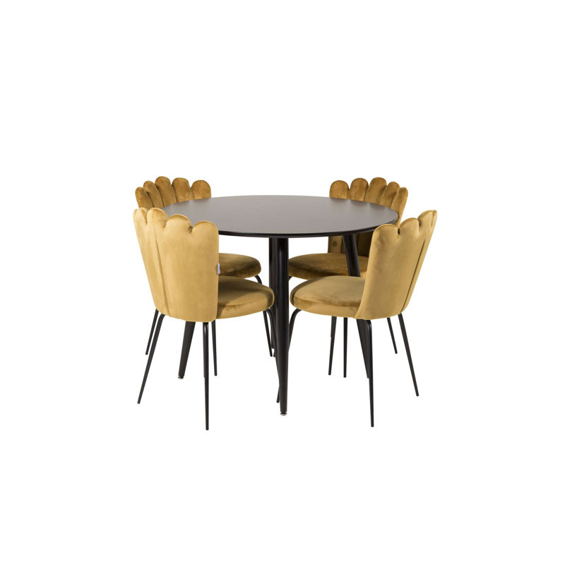 Easmor 4 - Person Dining Set, Yellow