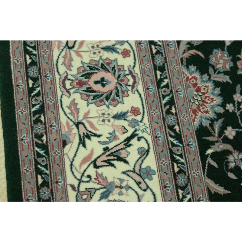 High-Quality Hand-Knotted Black And Cream Area Rug