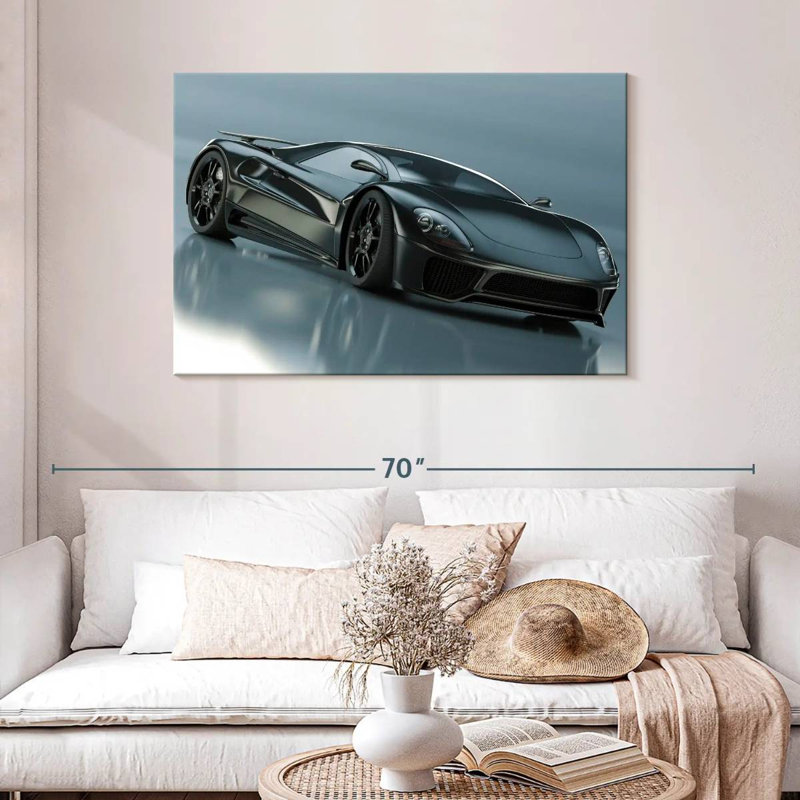 Mehar Shiny Black Supercar, 30" H x 45" W