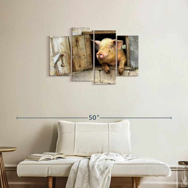 Brampt Smiling Pig, 22" H x 36" W