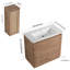 Meuble-lavabo autoportant avec lavabo et porte à fermeture en douceur et armoire latérale-1238025666