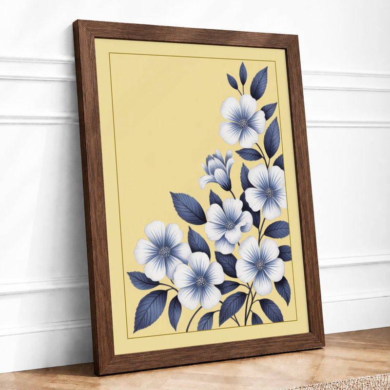 Ascending Bloom Botanical - Framed Print, A2 - 59.4 x 42.0 cm, Walnut