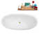 67" Streamline Soaking Matte White Freestanding Tub and Tray With Internal Drain