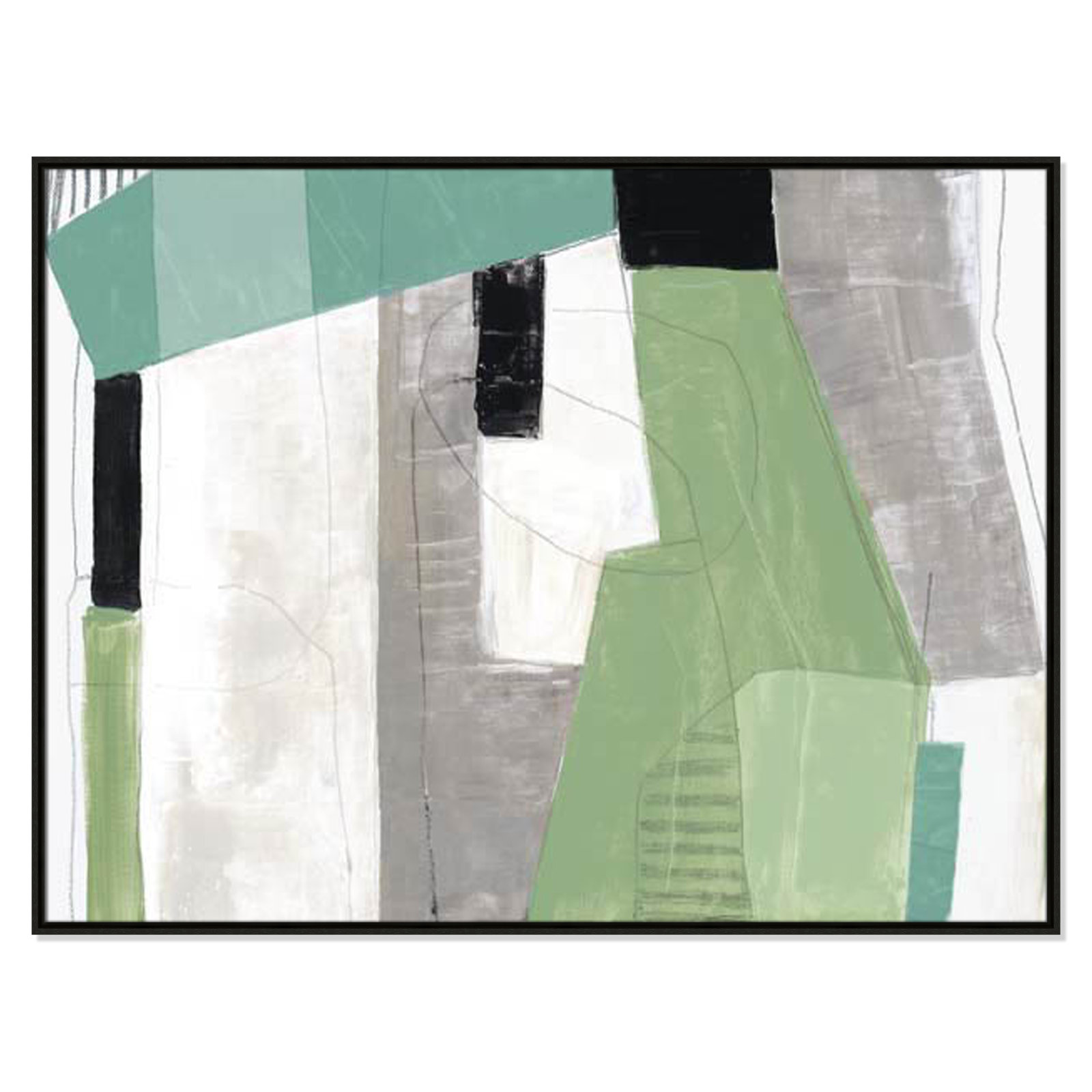 Evergreen Essence Print, No Mat, Espresso Floater Frame - Fine Art Canvas Print, 37.5" H x 49.5" W x 2" D