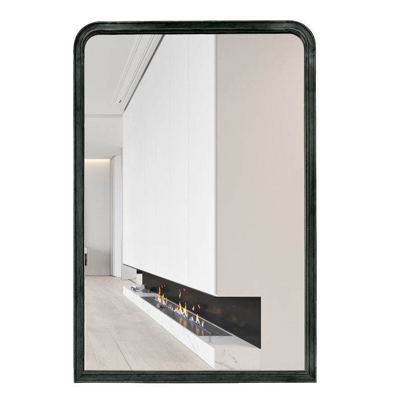 Ancell Solid Wood Mirror, 40" x 30", Black