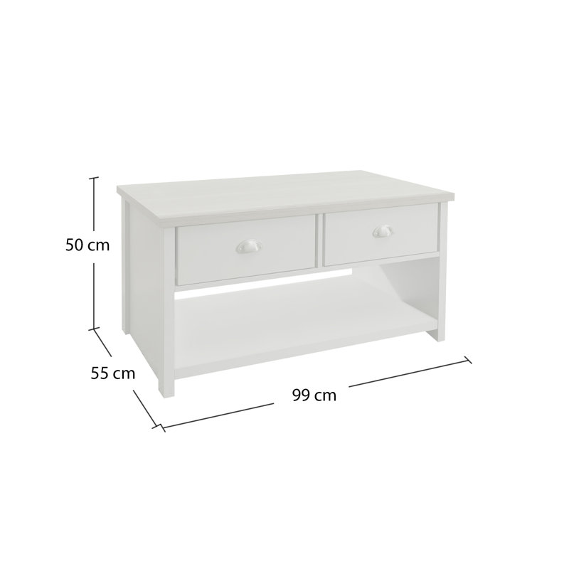 Kerry Coffee Table with Storage, Beige, Matt Grey