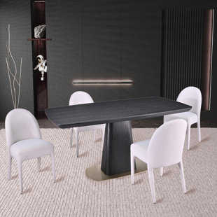 Ryaan 5-Piece Dining Set, Black/Beige