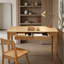 Bureau Mid-Century moderne en bois massif avec tiroirs et bords lisses pour bureau à domicile, salon, finition bois naturel-1245462289