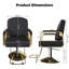 Fauteuil de coiffeur hydraulique avec rotation à 360 ° - Fauteuil de style professionnel avec pompe à air, conception non inclinable, noir et or (unité unique)-1035783313