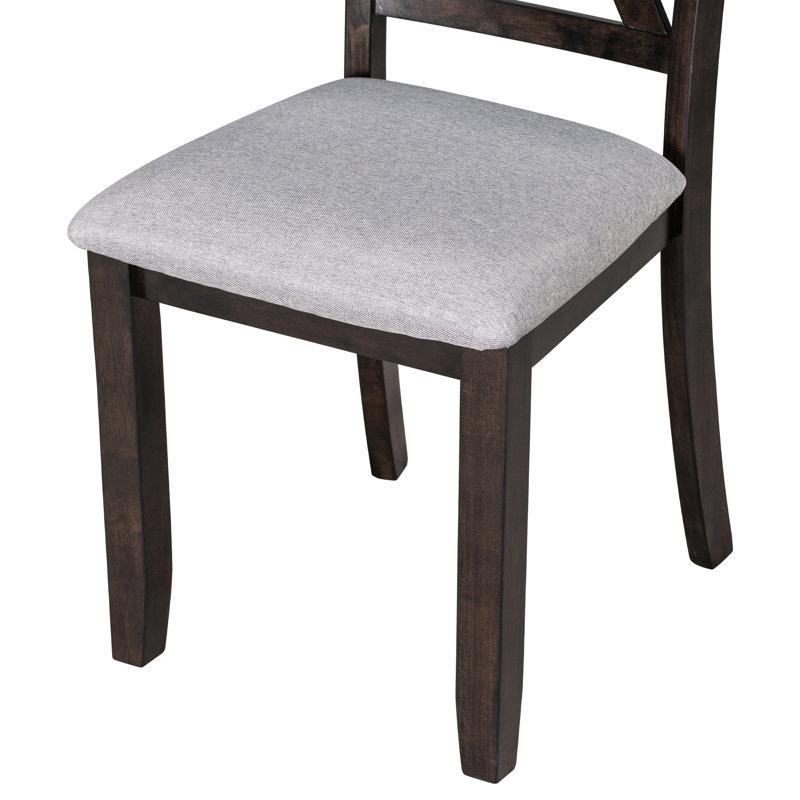 6 Combinaison de salle à manger - Table pliante en bois massif et chaise avec mobilier fonctionnel en couleur. Table, banc 4 chaises. Offre spacieuse pour 6 personnes. Détails en X Installation sans effort. Élevé