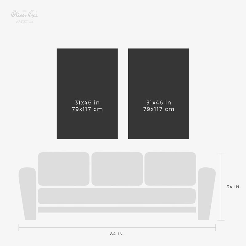 Oliver Gal Abstract Portrait Set - Paint Framed Canvas Art, 37" H x 25" W, Black