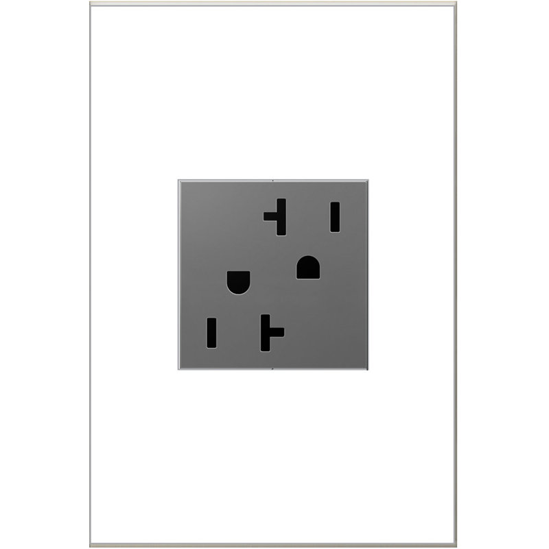 Prise Legrand adorne ARTR202M4 inviolable, 20 A, finition magnésium, Magnésium