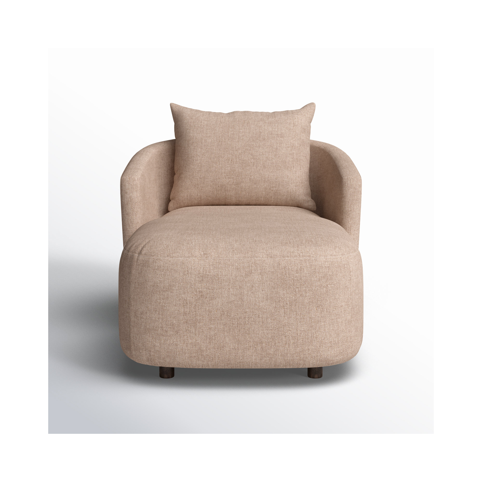 Mirage Upholstered Chaise Lounge, Alcala Fawn 70% Polyester/20% Viscose/10% Flax