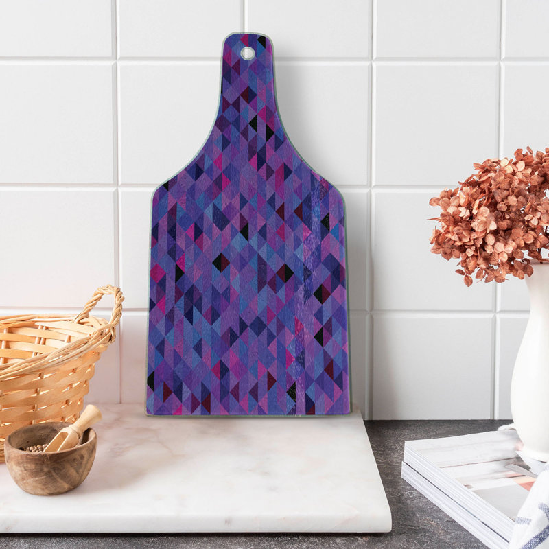 Multicolore planche à découper en verre trempé aubergine Ambesonne