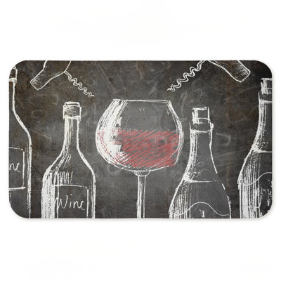 Tapis de cuisine à motif de tableau noir anti-fatigue Kitchen Design, par Kim Allen, 30 po x 18 po