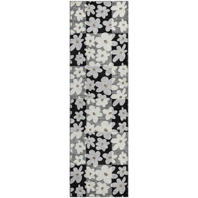 Premium Machine Washable Mayfield AMF2476 Floral Rug