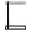 Table d'appoint, en forme de C, bout, côté, collation, stratifié gris, métal noir, contemporain, moderne-1146053140