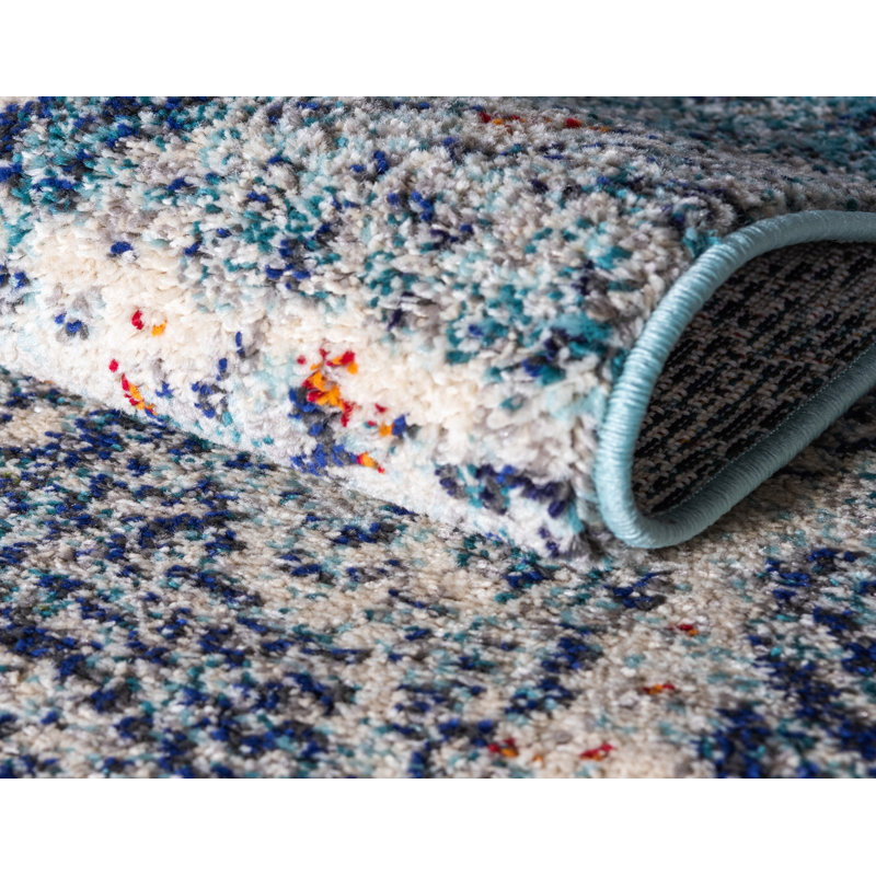 Dimonetta Washable Geometric Indoor Rug, Round 4'1"