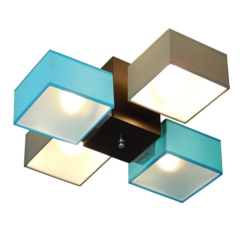 Miranda Semi Flush Mount, Dark brown, Dark grey and blue