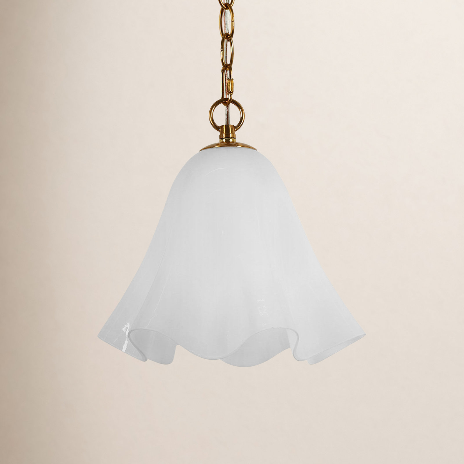 Dimmable 1- Light Milky Glass Pendant Light