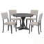 Ensemble de table de salle à manger 5 pièces avec pieds à tréteaux courbés et 4 chaises rembourrées-120012704