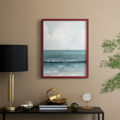 «Teal Seas II», reproduction encadrée - bois massif
