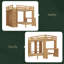 Structure de lits superposés en bois massif avec tablettes intégrées et garde-robe, pouvant être convertie en lit mezzanine-622953380-622953370