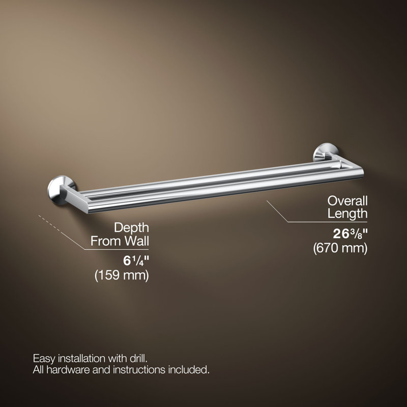 Porte-serviettes double Components ™, Chrome poli