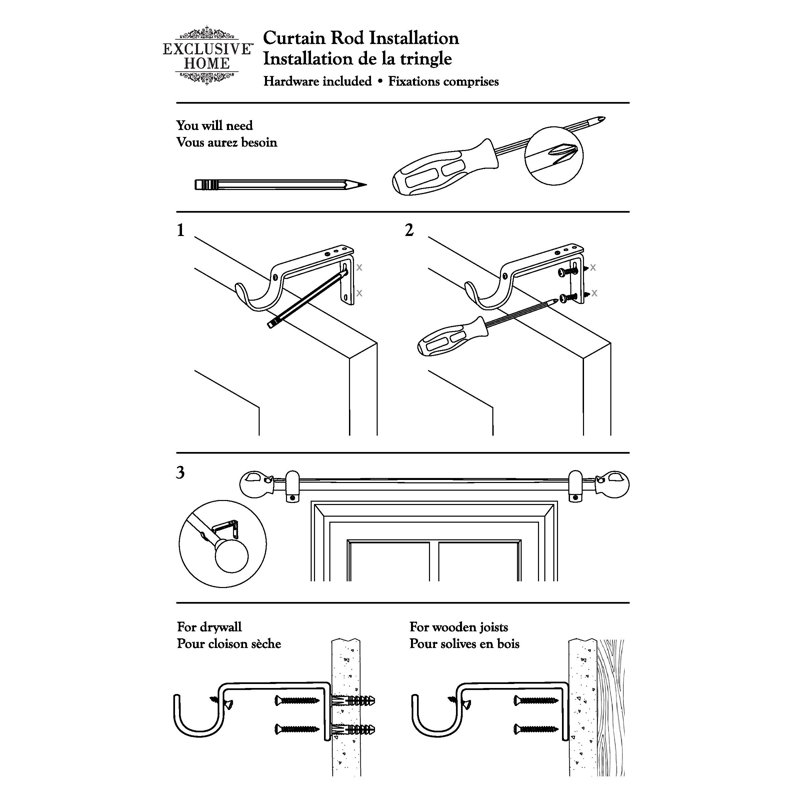 LaKee Adjustable Single Curtain Rod, 66" - 120", Black