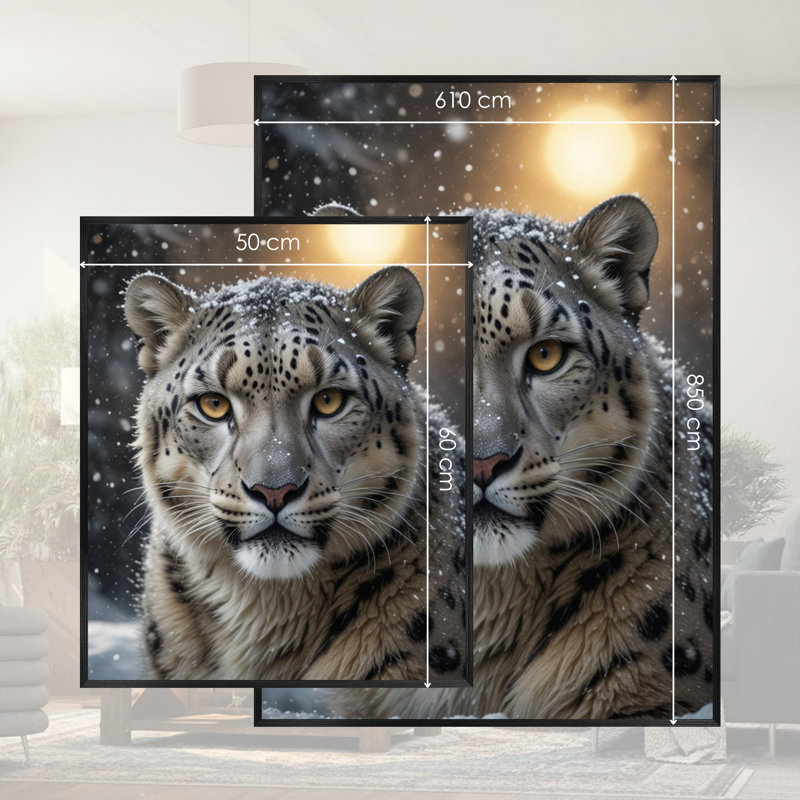 Single Picture Frame LED Illuminated Wall Art Wall Art on Glass / Aluminium, 60 cm H x 50 cm W