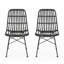 Chaises de salle à manger grises et en métal - de 2 pour l'extérieur Les élégantes chaises de jardin enveloppées rendent votre espace plus attrayant