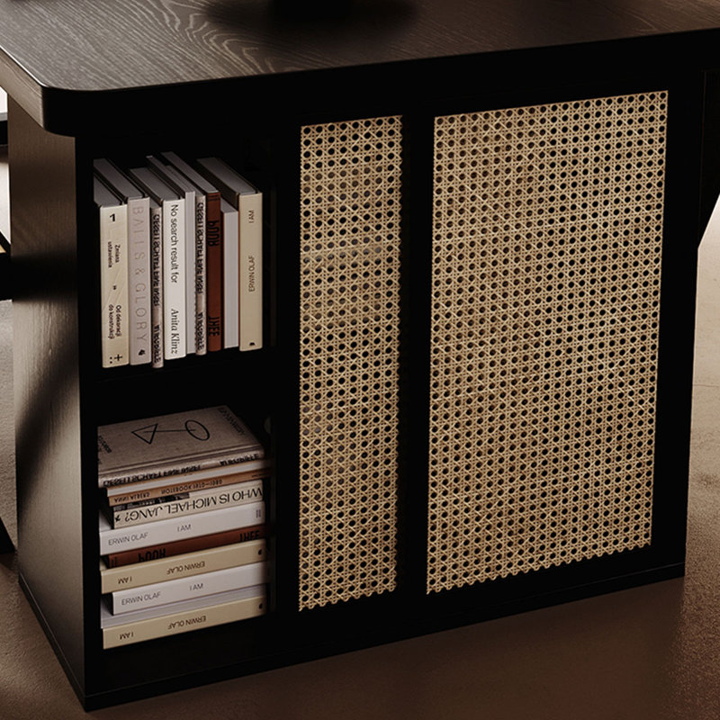 Bureaux rectangulaires noirs en bois massif, H 29,53 po x l 94,49 po x P 39,37 po
