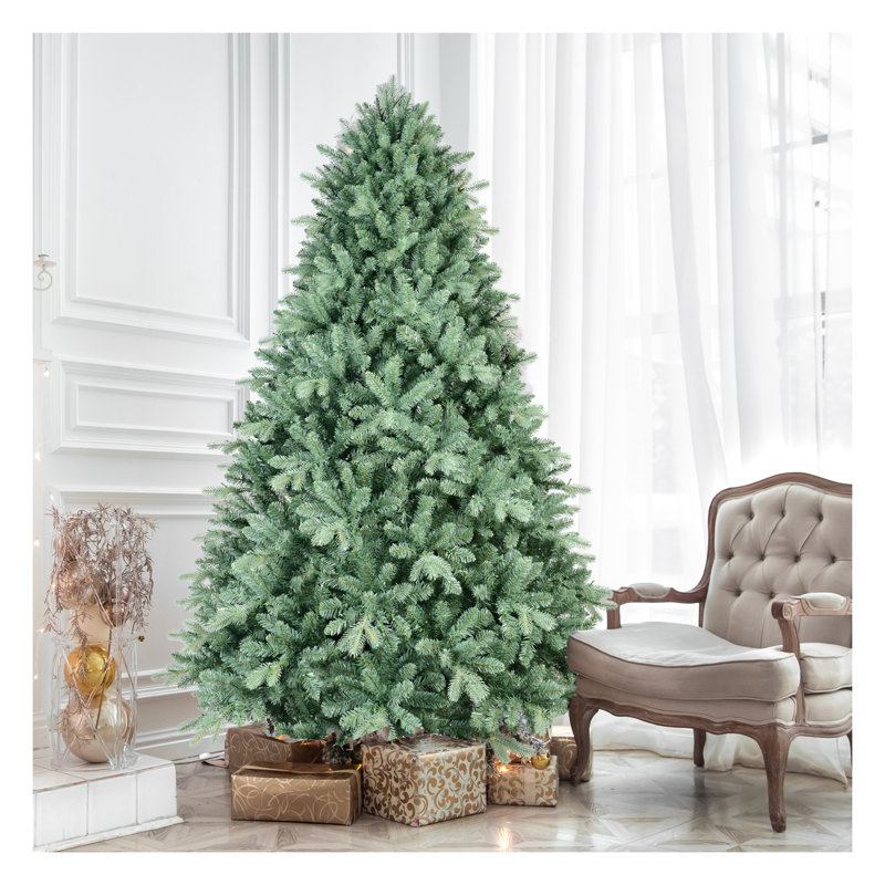 Arbre de Noël 7,5 pi avec teinte bleu vert et 2908 pointes PE + PVC - Branches articulées