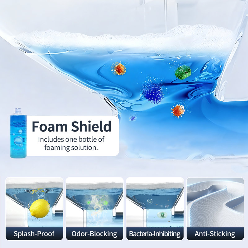 DeerValley Luxury Smart Toilet With Bidet: Auto Open/Close Lid, Foam Shield, Built-in Tank & Pump for Low Pressure, 17.5" ADA Height in White