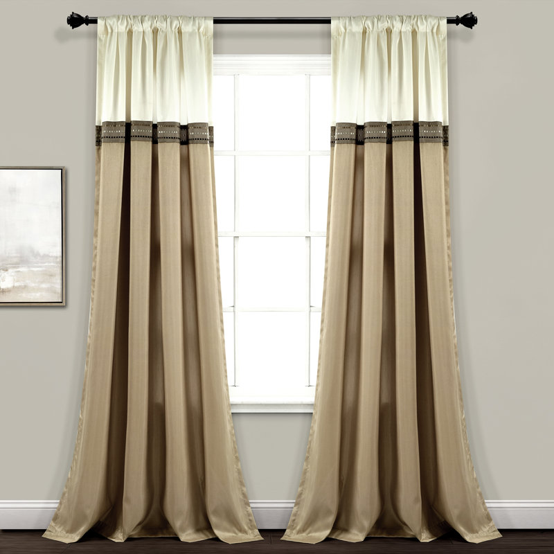 Terra Semi Sheer Curtain Pair, Beige/Ivory
