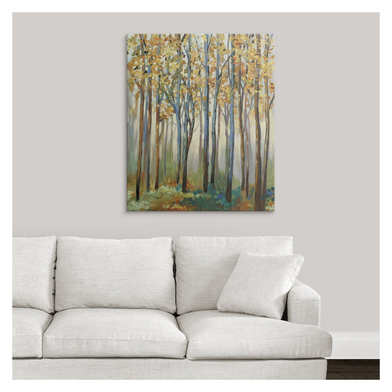 «Allison Pearce» par Anjelo Golden Leaves, H 48 po x l 40 po x P 1,5 po, Toile