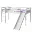 Lit mezzanine simple bas avec glissade, échelle et garde-corps de sécurité-827125836