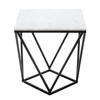 Marble Top Frame End Table